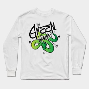 Green Mamba Graffiti Snake Long Sleeve T-Shirt